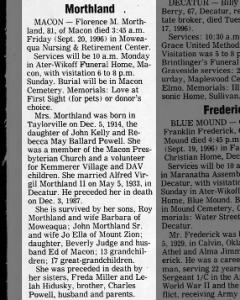Florence Powell Morthland Obit