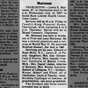 Obituary for Lewis E. Matteson